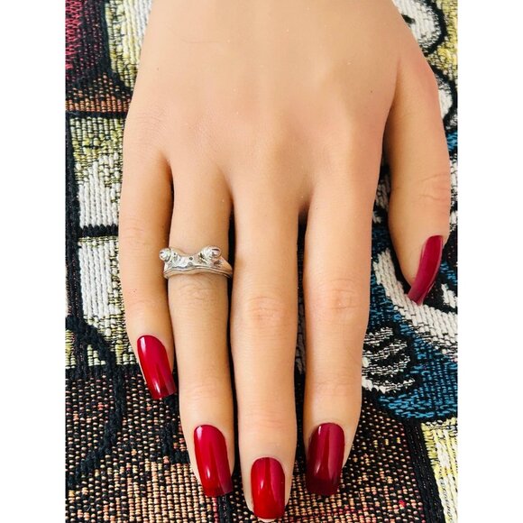 S925 Sleepy Frog Ring - Picture 6 of 7